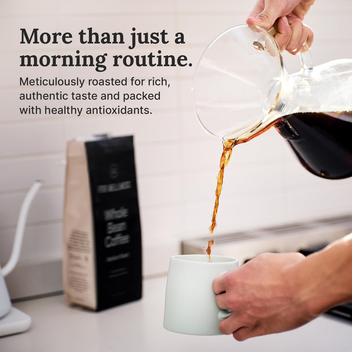 For Wellness Arabica Whole Bean Coffee (12 oz, Medium Roast) - Pair With The Good Stuff to Supercharge Your Coffee