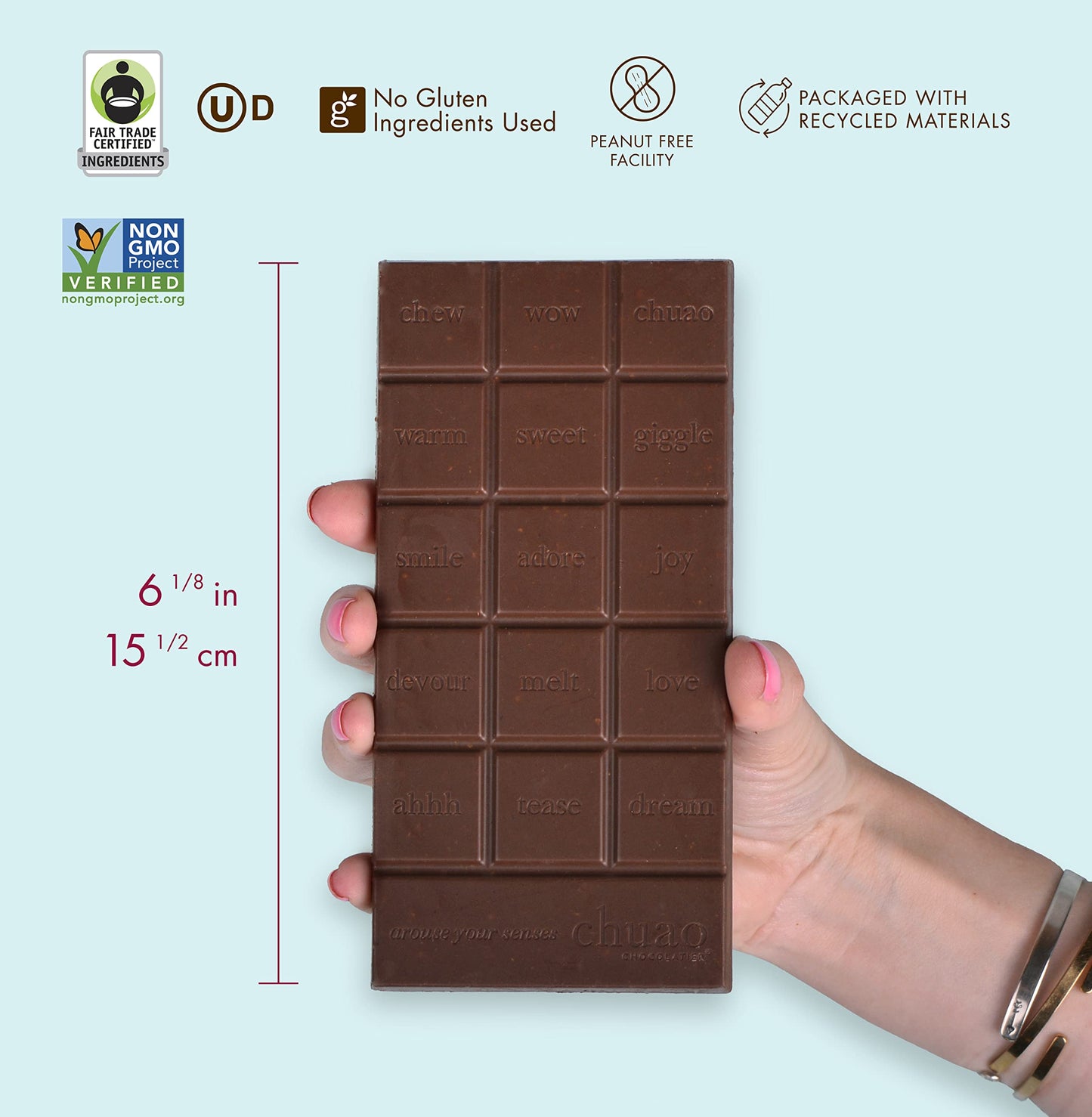 Chuao Chocolatier Honeycomb Gourmet Dark Chocolate Bars | No Preservatives | For Gift Baskets, Christmas, Birthday| 12 Ct