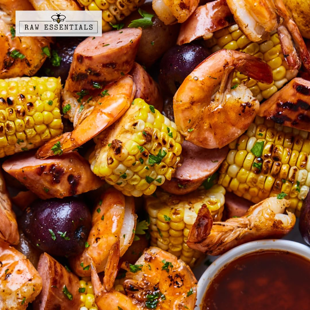 Raw Essentials Chesapeake Bay Seasoning - Salty, Herbaceous and Peppery Bite - Used on Seafood, Bread and Eggs - 10 Ounce Bottle