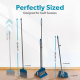 BLACK+DECKER Butler Broom & Dustpan Set - Stand-Up Design - Lightweight, Space-Saving Combo for Kitchen, Living Room, Bathroom, Lobby Floors - Home