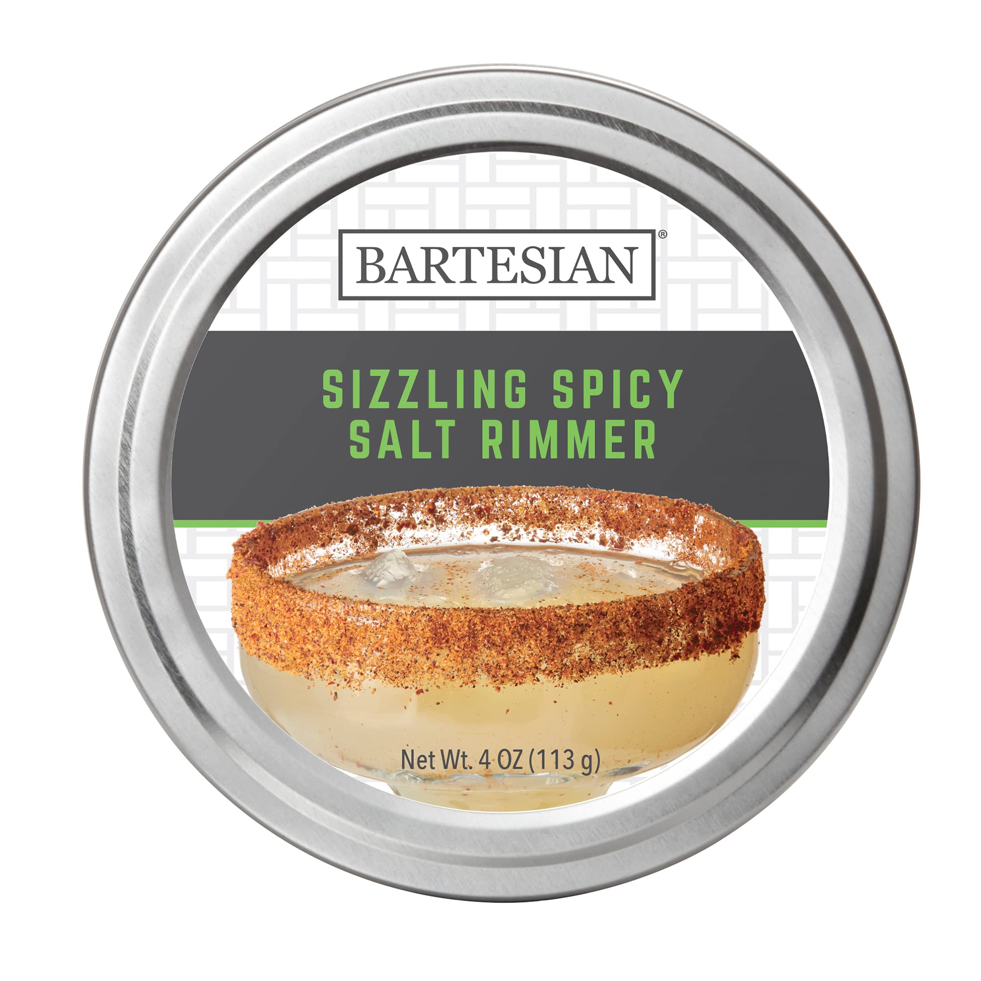 Bartesian Sizzling Spicy Salt Cocktail Glass Rimmer - Margaritas Cocktails Flavored Rimming Garnish for Margarita Bar Drink Glasses - Professional