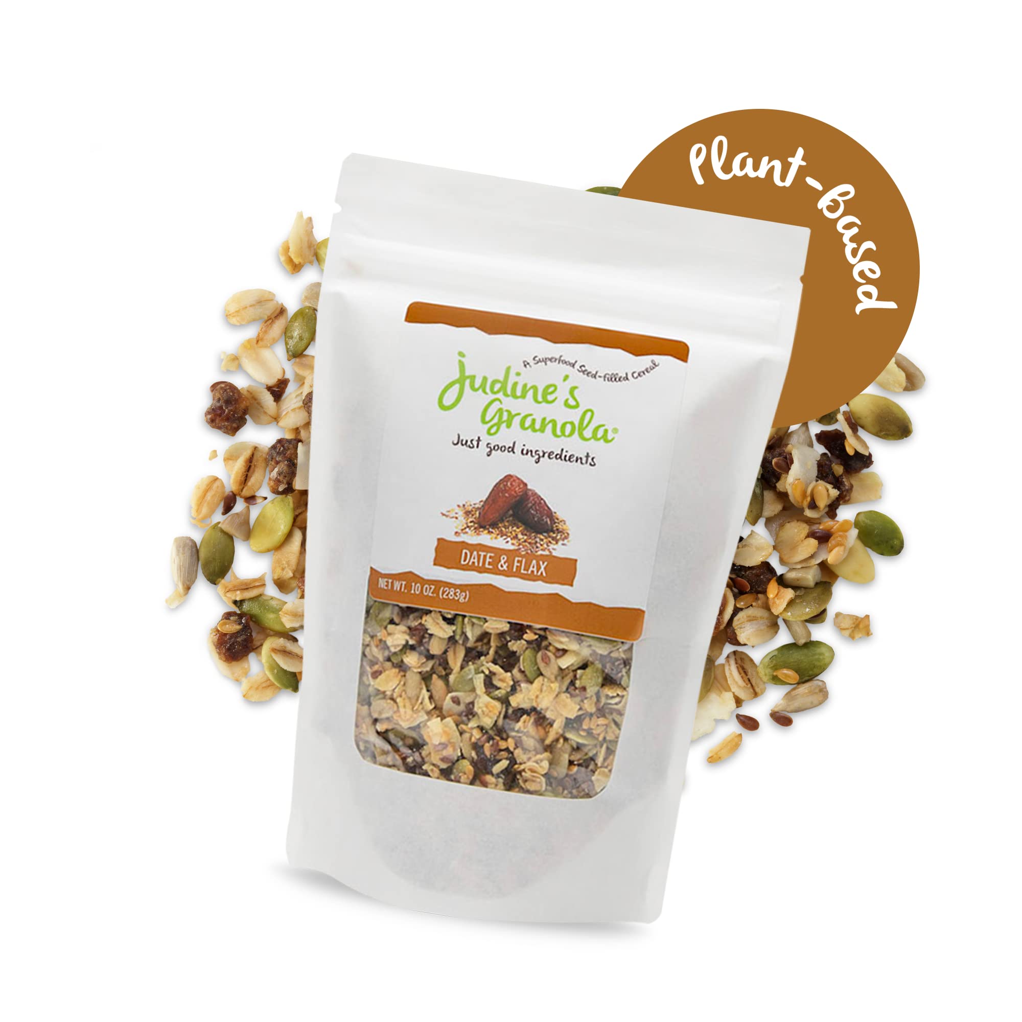Judine's Granola Healthy Whole Grain Oats, Date and Flax, 10 Ounces, Pack of 1