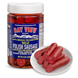 Bay View Smoked Pickled Polish Sausage, No MSG, Gluten Free, No Soy, 0g Sugar, 9g Protein, Hardwood Smoked, Mouthwatering Pickled Snack (8 Ounce
