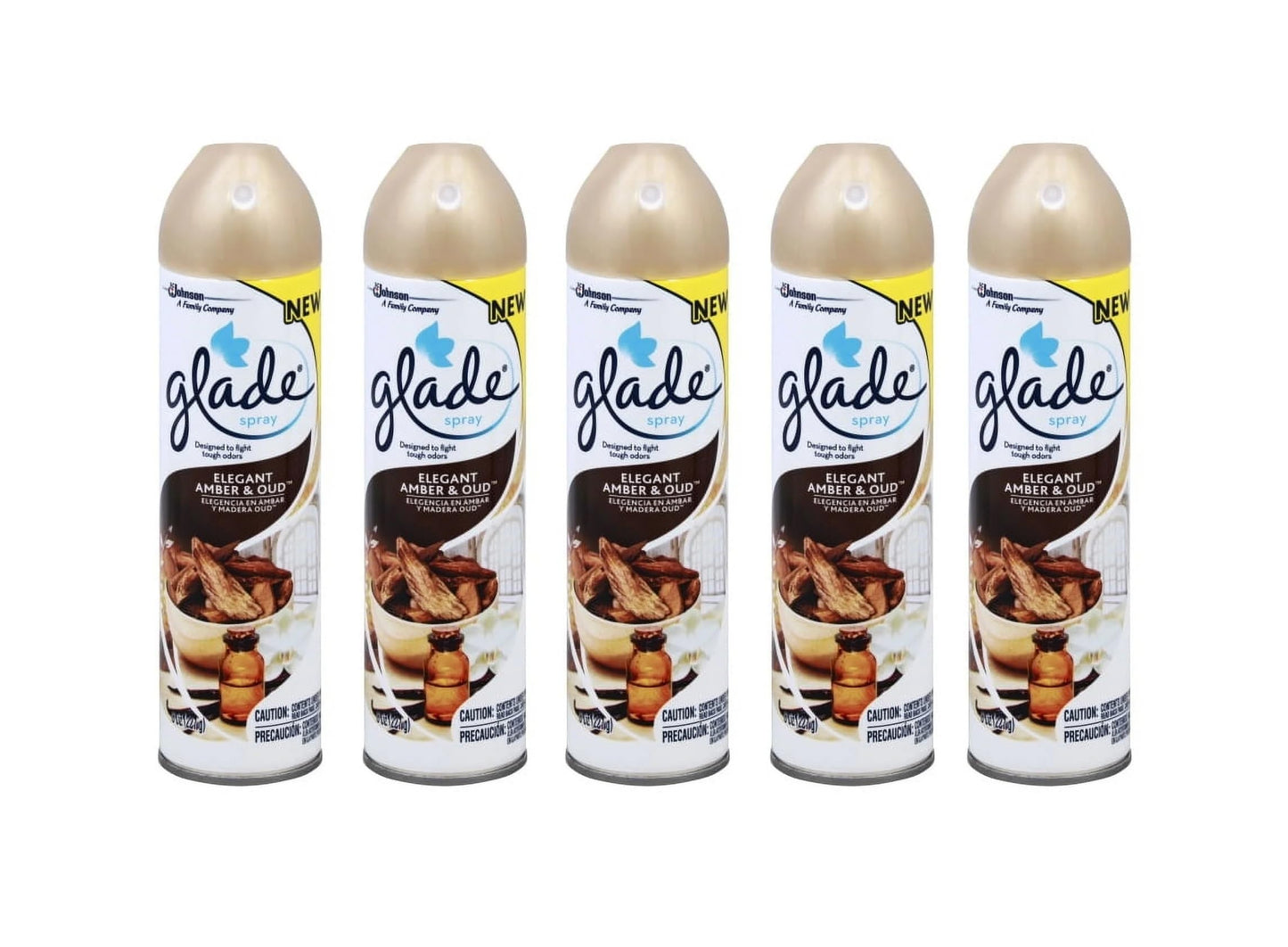 Glade Air freshener Elegant Amber & Oud, 8oz, Pack of 5