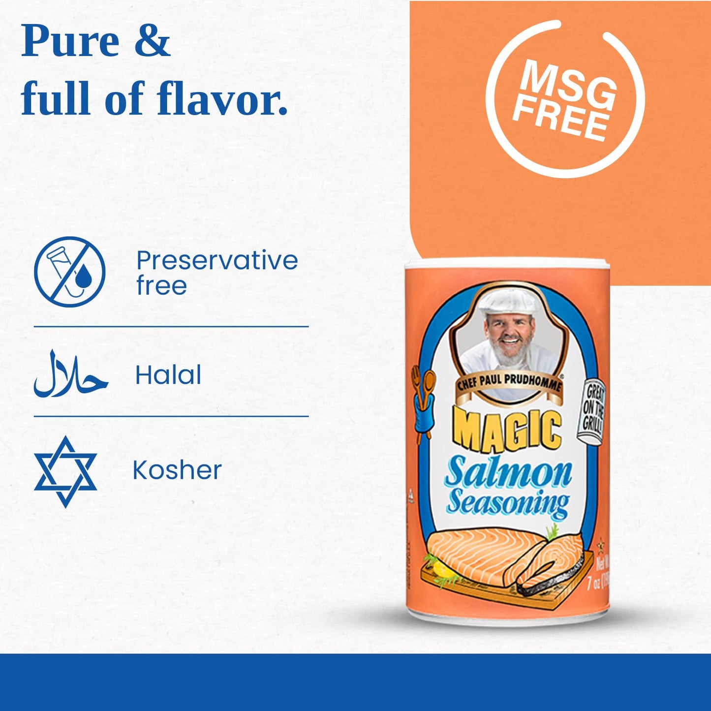 Chef Paul Magic Seasonings Blends Salmon Magic Seasoning | Salmon Seasoning with Herbs & Spices | Seafood Seasoning for Cooking | Fish Blend | Kosher