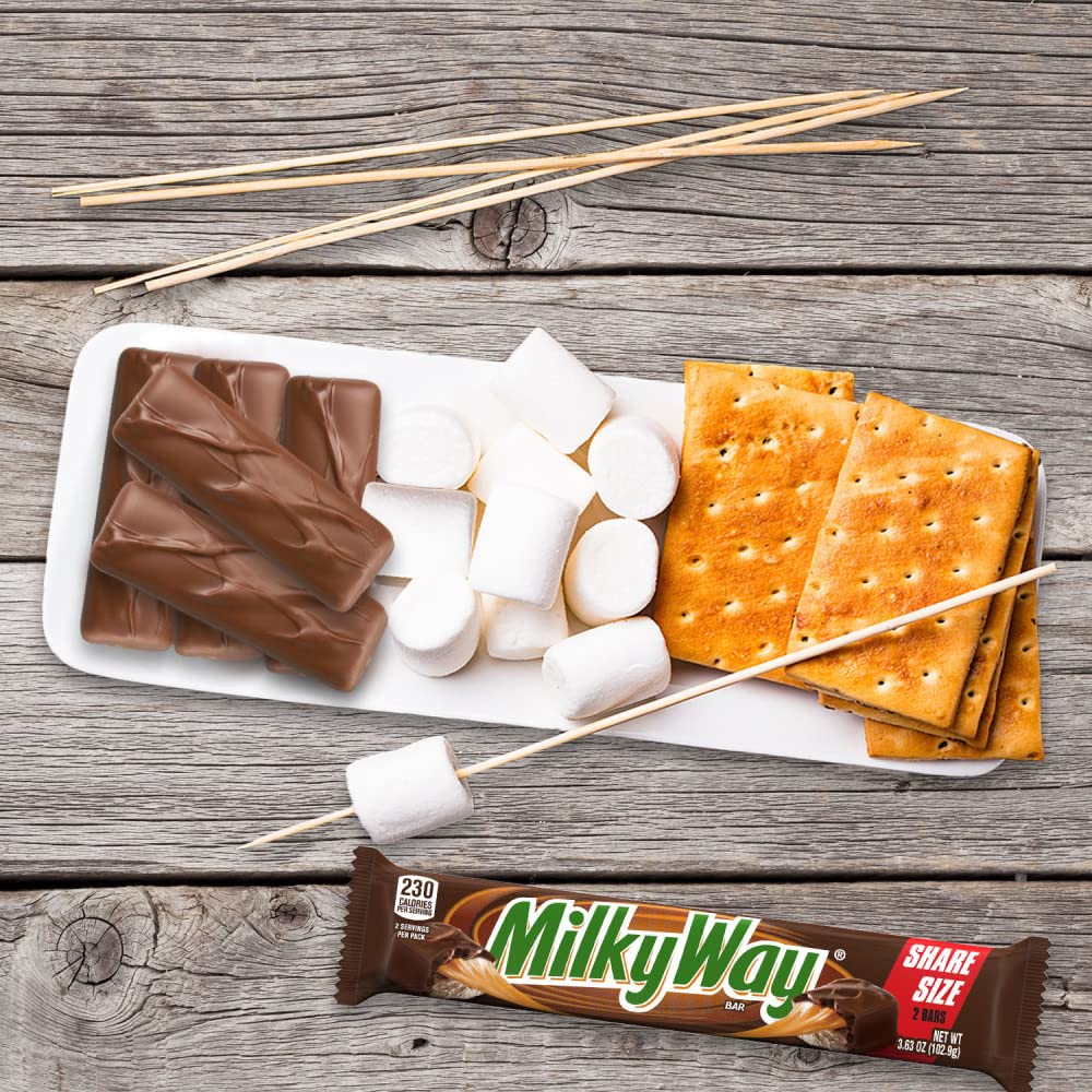 MILKY WAY Share Size Candy Bars With Caramel, Nougat, and Milk Chocolate - Pack of 24, 3.63 Ounce, Bulk Box, Bulk Candy Bars