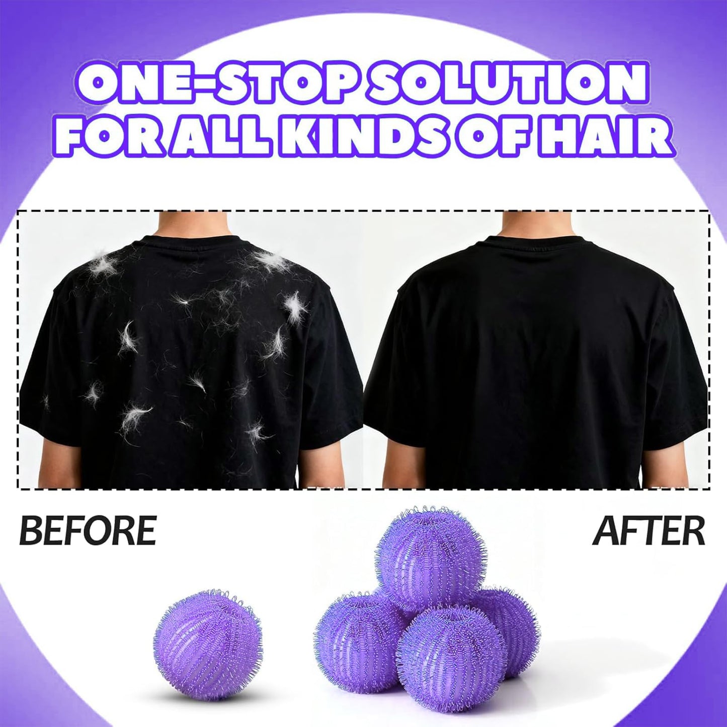 Pet Hair Remover for Laundry, Reusable Dog & Cat Hair Catcher Balls for Washer and Dryer, Laundry Fur and Lint Remover Tool for Clothes, Bedding