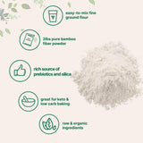 Organic Bamboo Fiber Powder, 2lbs | Keto Flour for Low-Carb Baking & Cooking | Low Calorie Flour | Rich in Silica, Prebiotics, & Minerals | Non-GMO