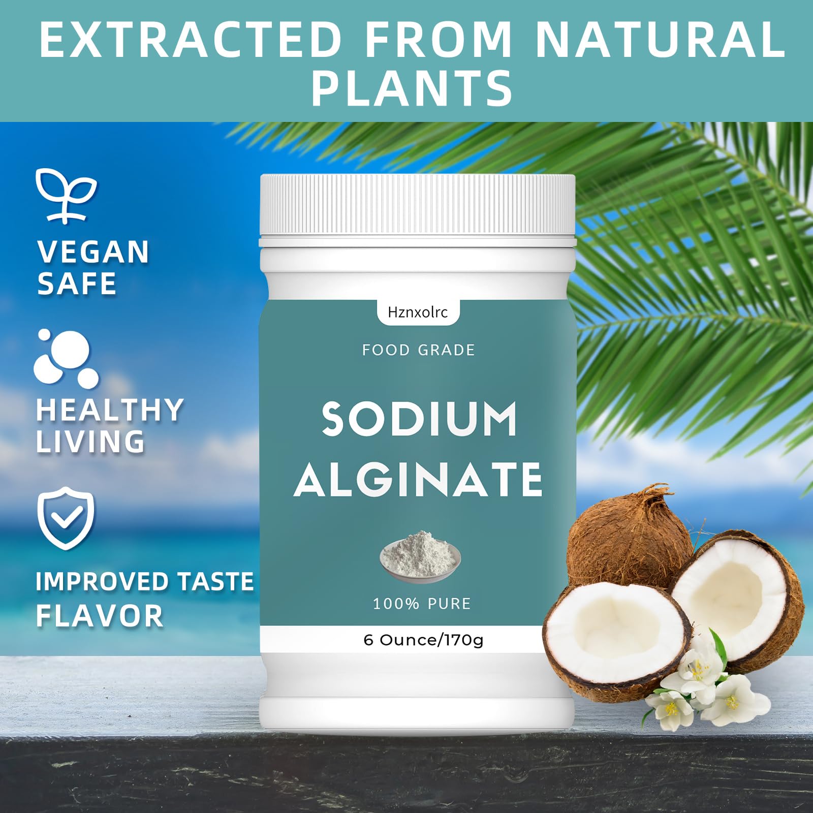 6 oz Sodium Alginate Powder, Pure Sodium Alginate Powder Perfect for Making Luxurious Caviar Spheres, Desserts, Meatloaves