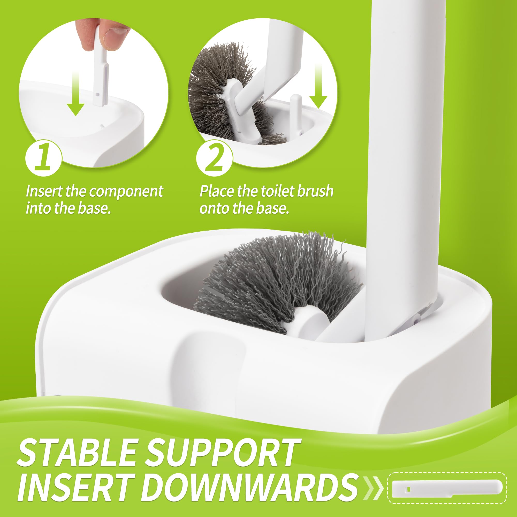 IVYROLL Toilet Brush and Plunger Set Hidden, S-Shaped Toilet Brush Plunger Combo, Perfect for Homes, Apartments & Bathrooms