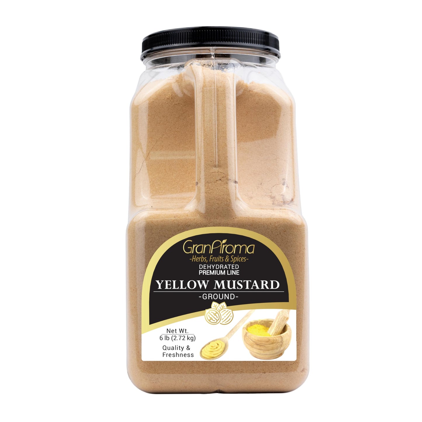 GranAroma Ground Yellow Mustard, Bold, Tangy Flavor for Cooking, Seasoning & Pickling (6 Pound)