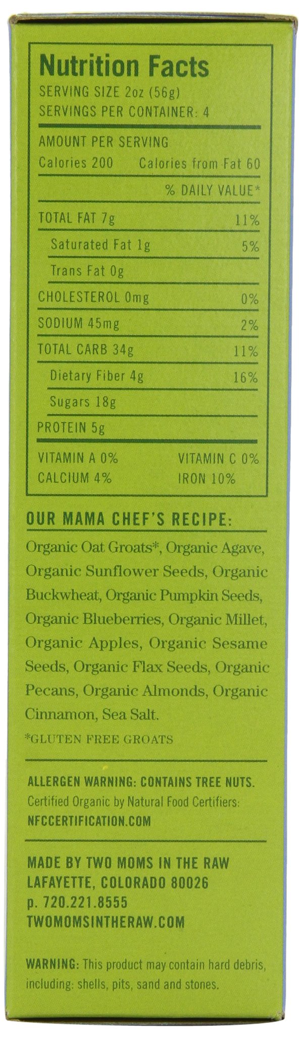 Two Moms Organic Granola Bars, Blueberry, 8 Ounce