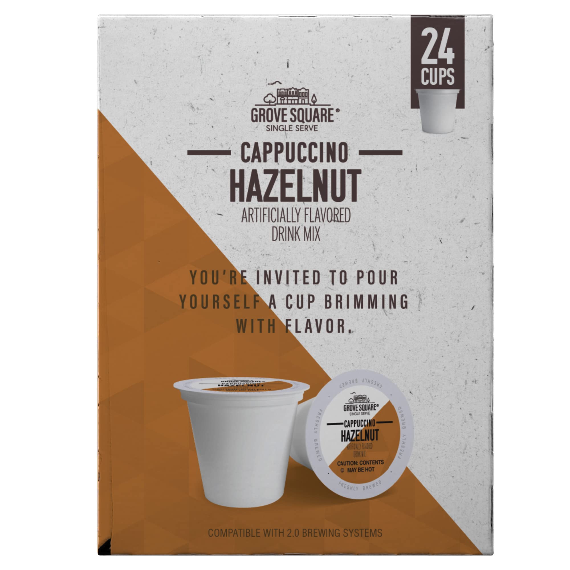 Grove Square Cappuccino, Hazelnut, 24 Single Serve Cups