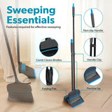 BLACK+DECKER Butler Broom & Dustpan Set - Short Handle, Stand-Up Design - Lightweight, Space-Saving Combo for Kitchen, Living Room, Bathroom, Lobby