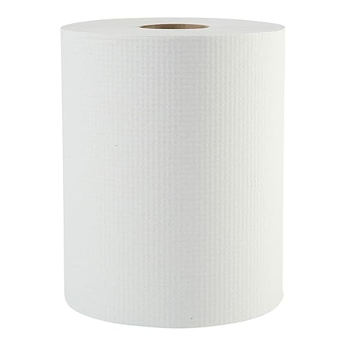 Boardwalk 6261 Hardwound Paper Towels, 1-Ply, 8" x 600ft, White, 2" Core (Case of 12 Rolls)