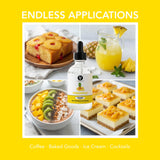Dolce Flav Natural Pineapple Extract - 2 oz Water-Soluble Pure Pineapple Flavoring Drops for Baking, Drinks & Desserts | Highly Concentrated | Sugar