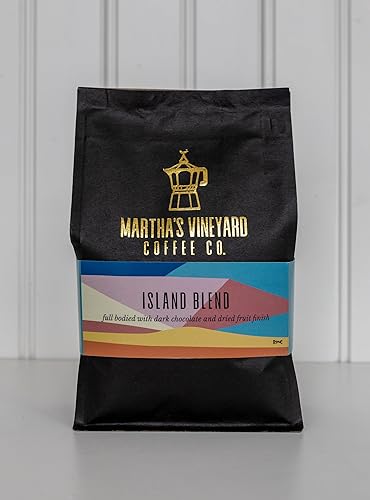 Martha's Vineyard Coffee Company Island Blend, Medium to Dark Roast, Ground Coffee, 12 oz, Colombian and Brazilian Blend
