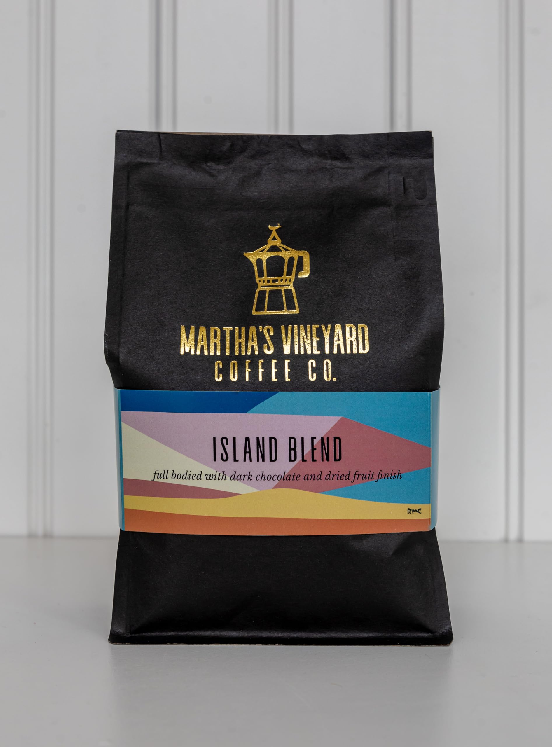 Martha's Vineyard Coffee Company Island Blend, Medium to Dark Roast, Ground Coffee, 12 oz, Colombian and Brazilian Blend