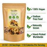 Taste Valley Tropical Trail Mix - Banana Chips, Papaya, Pineapple, Cranberries, Almonds & Cashews - Healthy Fruit & Nut Snack Mix, 24 oz Resealable