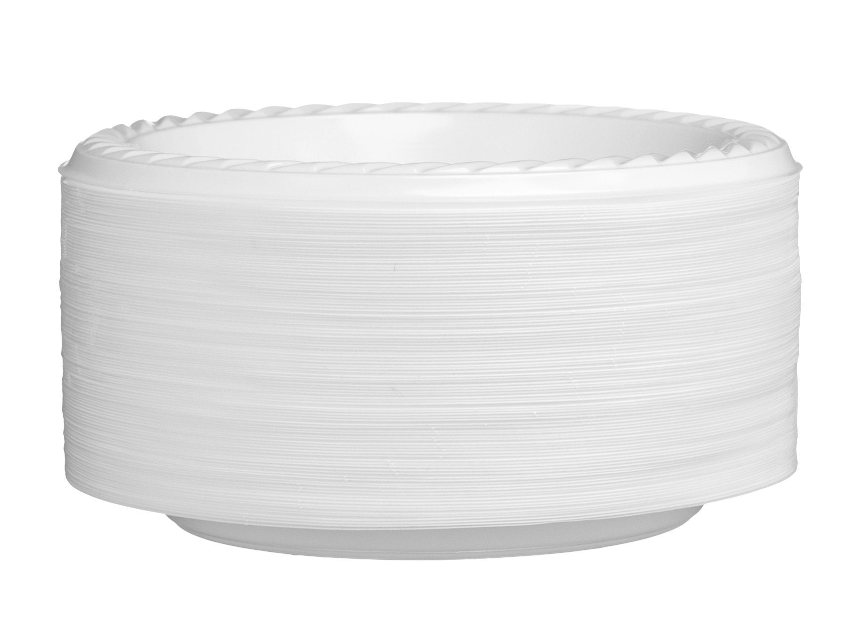 [100 Count] Plasti Plus Disposable Plastic White 6 Inch Dessert Plates, Great For Weddings, Home, Office, School, Party, Picnics, Restaurant, Take-out