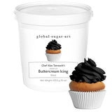 Black Buttercream Frosting for Cake Decorating - Firm Icing for Cakes & Cupcakes, 16 Ounce Tub by Global Sugar Art/Chef Alan Tetreault (Midnight