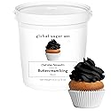 Black Buttercream Frosting for Cake Decorating - Firm Icing for Cakes & Cupcakes, 16 Ounce Tub by Global Sugar Art/Chef Alan Tetreault (Midnight