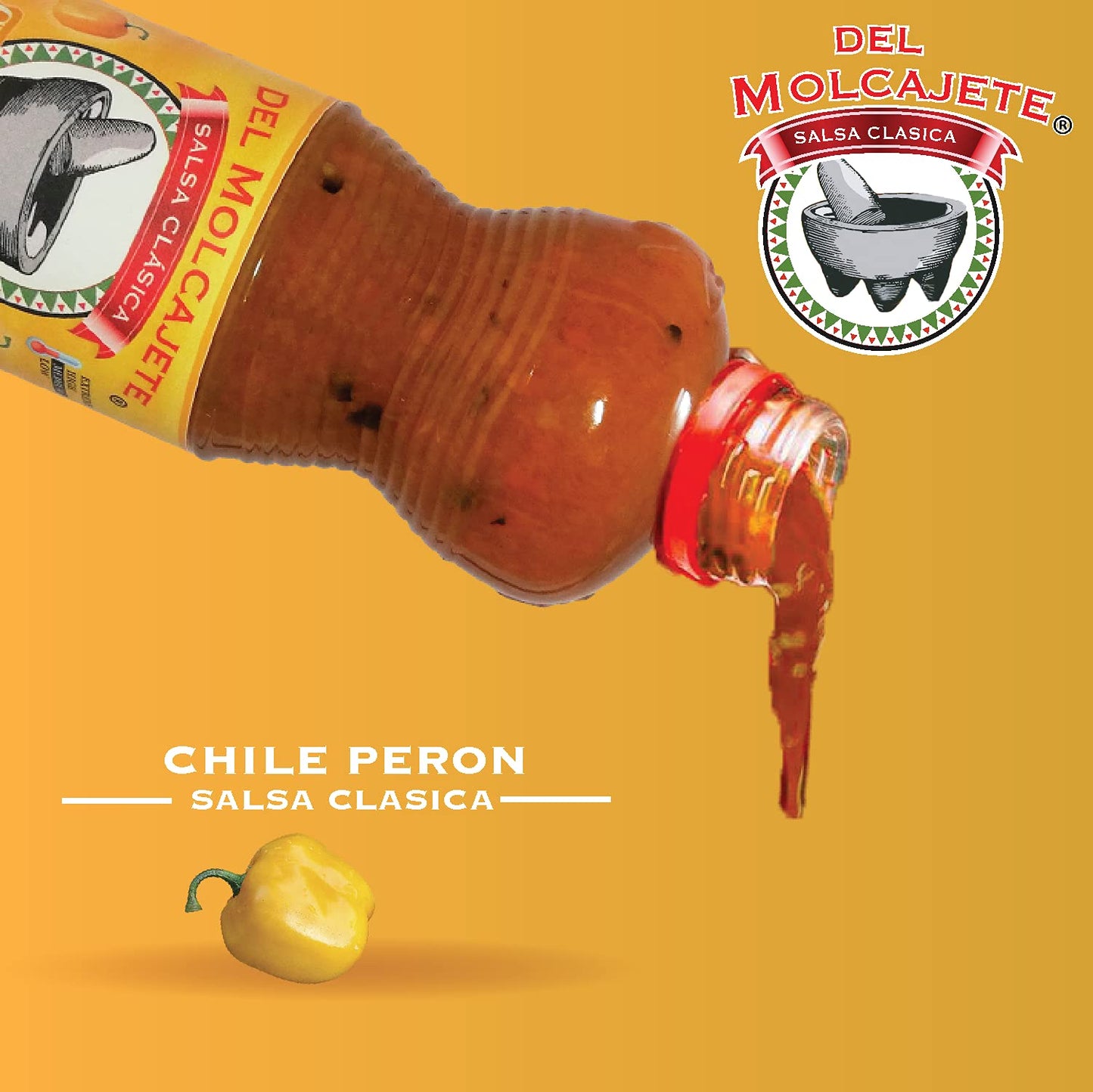 Del Molcajete Chile Peron o Manazano Salsa Clasica 12-pack