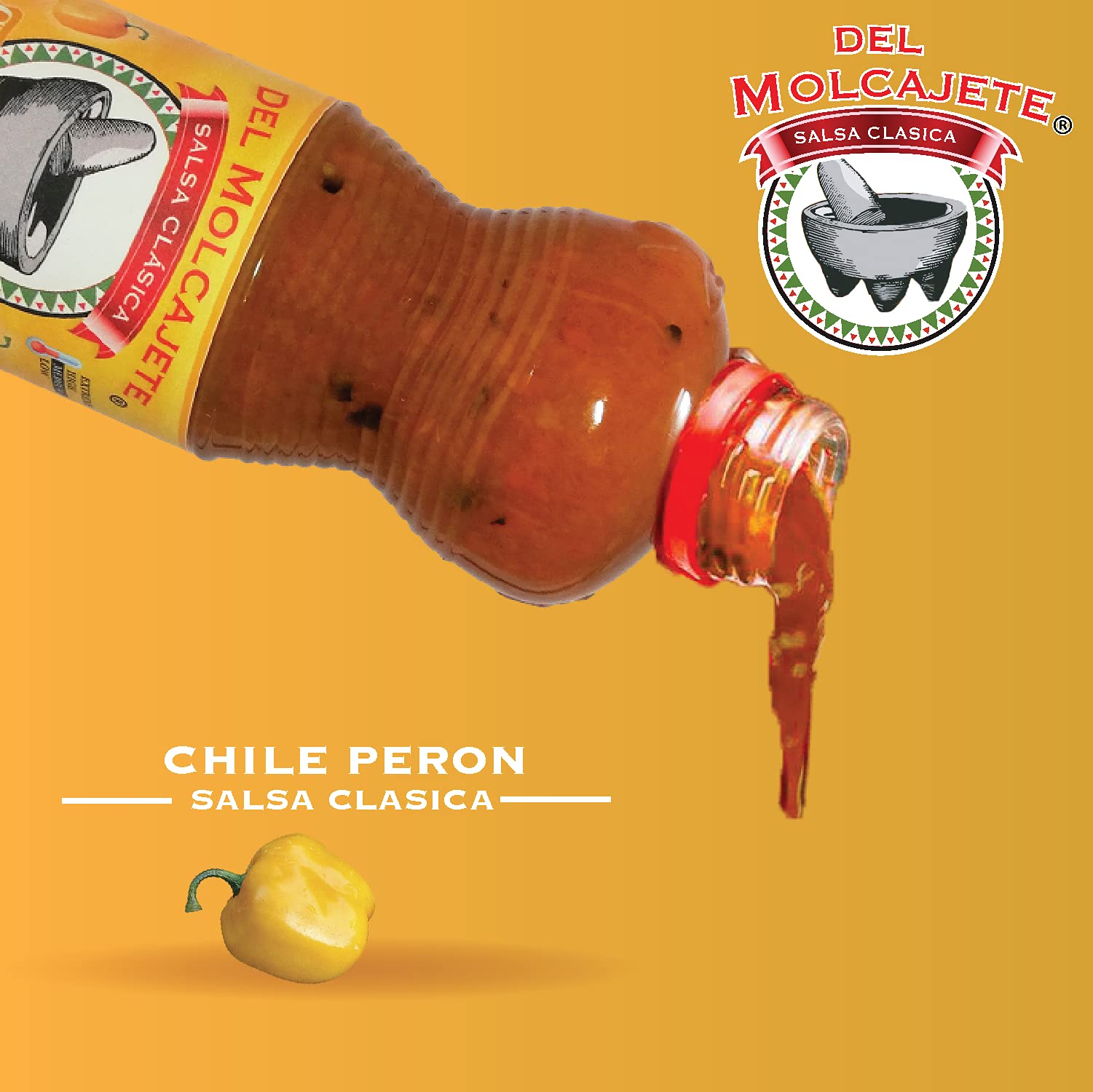 Del Molcajete Chile Peron o Manazano Salsa Clasica 12-pack