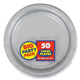 Silver Round Paper Plates - 6.75" (50 Pc) - Sturdy & Eco-Friendly Party Essentials - Perfect for Celebrations & Events
