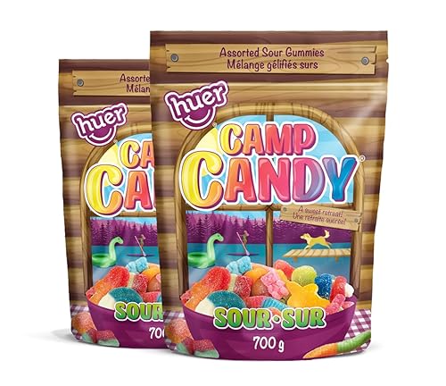 Huer Camp Candy Sour Gummies, 2x700g Bags/50 oz (2 Pack)