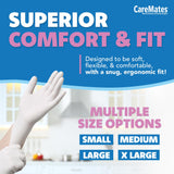 CareMates Vytrile Medical Exam Gloves, Latex Free Rubber, Powder Free, Extra Strong, 4 Mil Thick, Certified for Home Infusion, First Aid, Food Safe