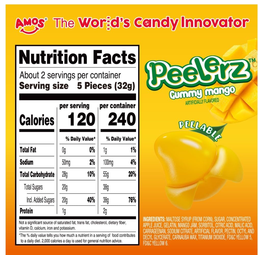 Gummy 4D Fruit Filled Candy Fruit Snacks Pineapple Flavor Soft and Chewy Gluten Free (Mango)