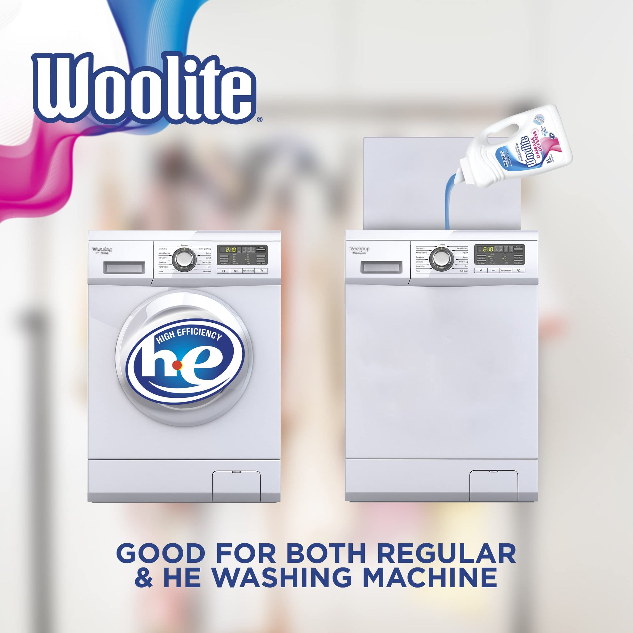 Woolite GENTLE CYCLE Liquid Laundry Detergent, 50 fl oz Bottle, With Color Renew, HE & Regular Washers (Pack of 6)