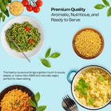 Golden Crown Premium Turmeric Couscous - 32 oz (2Lb) | Microwavable Meals Turmeric Couscous | Premium Quality Non GMO Project Verified | Natural Soups Side Dishes Mediterranean | Having No Cholesterol Vegan