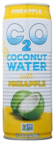C2O, Pure Coconut Water with Pineapple and Pulp, 17.5 Fl Oz Can