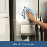 S&T INC. 50 Pack Microfiber Cleaning Cloth with Box, Bulk Towels for Home, Reusable Microfiber Towels for Cars, Cleaning Rags, Blue Color will Vary