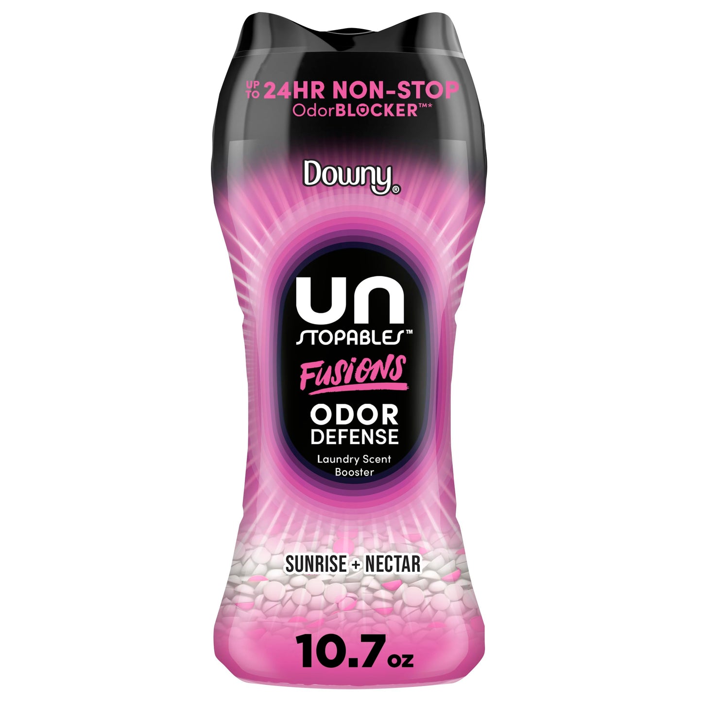 Downy Unstopables Fusions Odor Defense In-Wash Laundry Scent Booster Beads, Sunrise + Nectar Scent, 10.7 OZ, 2-in-1 Laundry Beads for Odor Defense