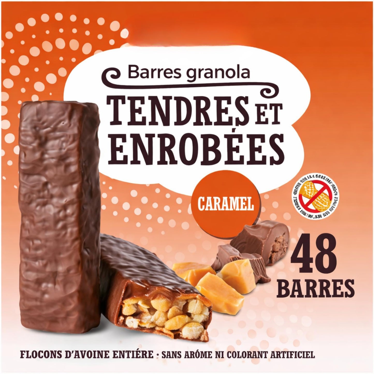 ZENVOIRA Gift Snack Box - includes Kirkland Dipped & Chewy Caramel Granola Bars - 48 Count (31g Each) - Soft & Chewy Snack Bars, Custom Pack, Packed