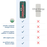 ARDOR ENERGY Natural Sparkling Energy Drink with 100mg Natural Caffeine & 200mg L-Theanine from Organic Green Tea for Smooth Energy & Focus | Healthy