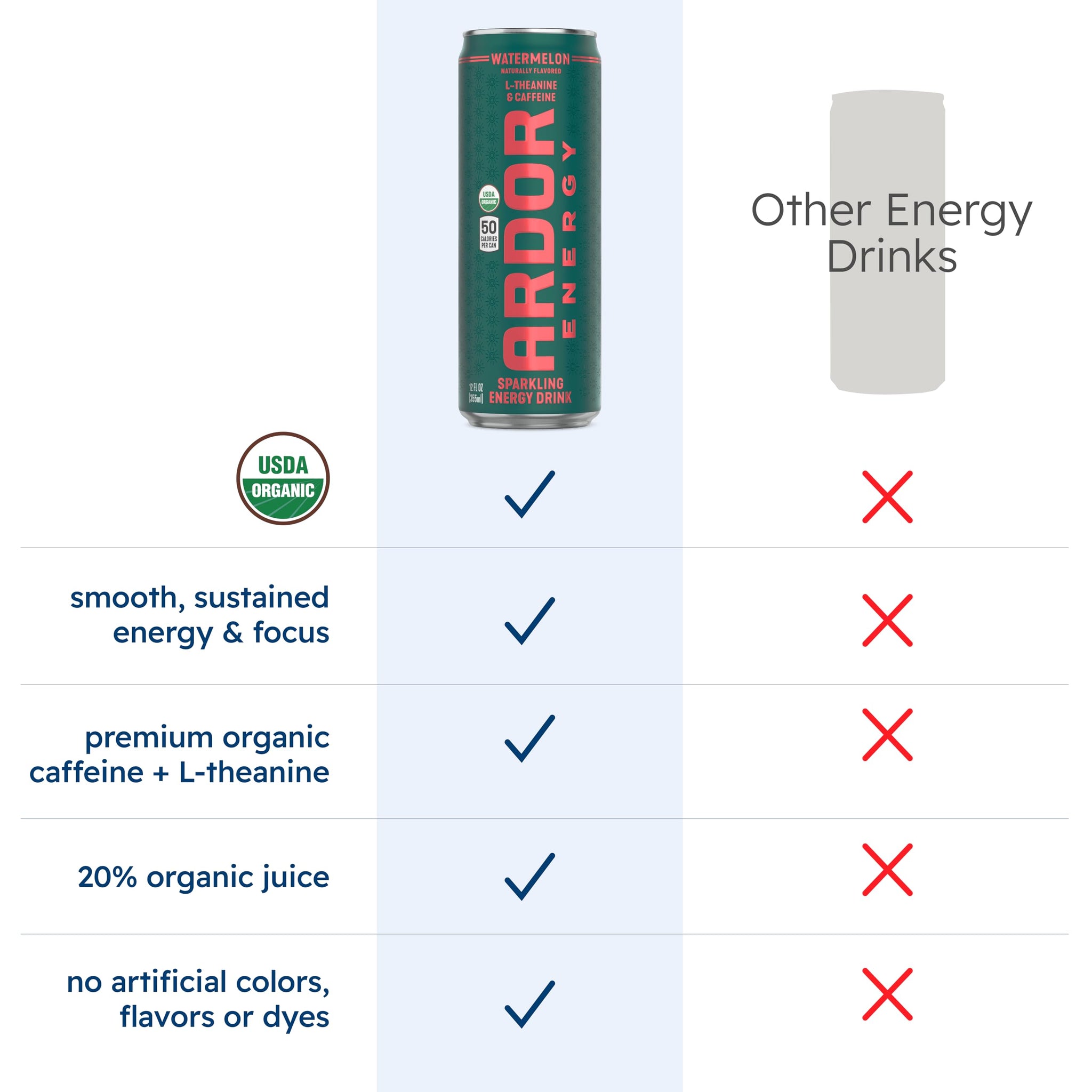 ARDOR ENERGY Natural Sparkling Energy Drink with 100mg Natural Caffeine & 200mg L-Theanine from Organic Green Tea for Smooth Energy & Focus | Healthy
