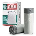 Small Trash Bags 2.5 Gallon (6L) - 60 Count Premium Heavy Duty Garbage Bags, Strong Tear-Resistant, Leak-Proof, Perfect for Bathroom, Office & Bedroom