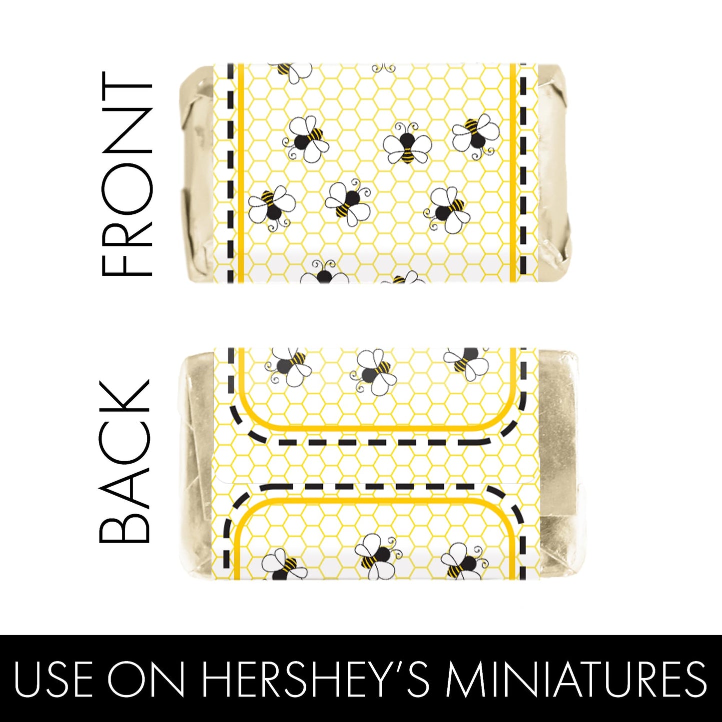 Bee Gender Reveal Mini Chocolate Candy Wrapper Stickers, What Will It Bee Gender Reveal Party Favor Labels - 42 Count