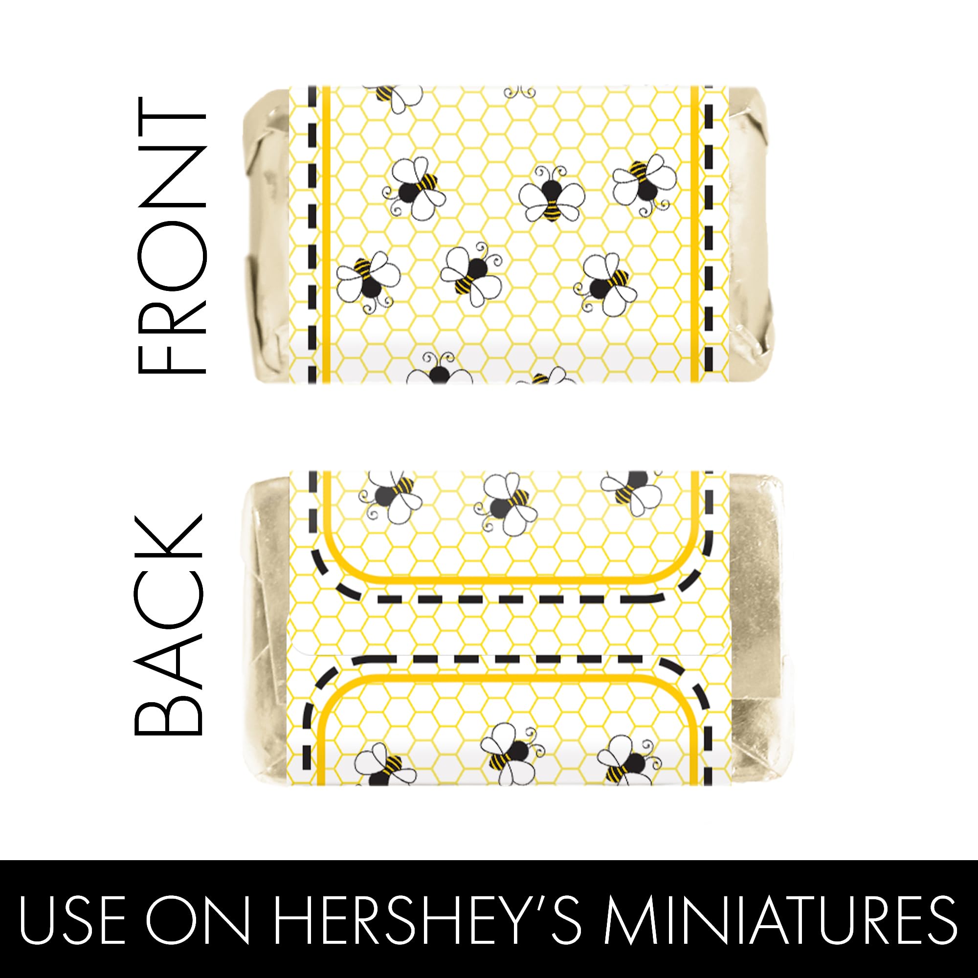 Bee Gender Reveal Mini Chocolate Candy Wrapper Stickers, What Will It Bee Gender Reveal Party Favor Labels - 42 Count