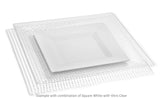 " OCCASIONS " 120 Plates Pack,(60 Guests) Wedding Party Square Disposable Plastic Plates Set -60 x 9.5'' Dinner + 60 x 6.5'' Dessert (Square White)