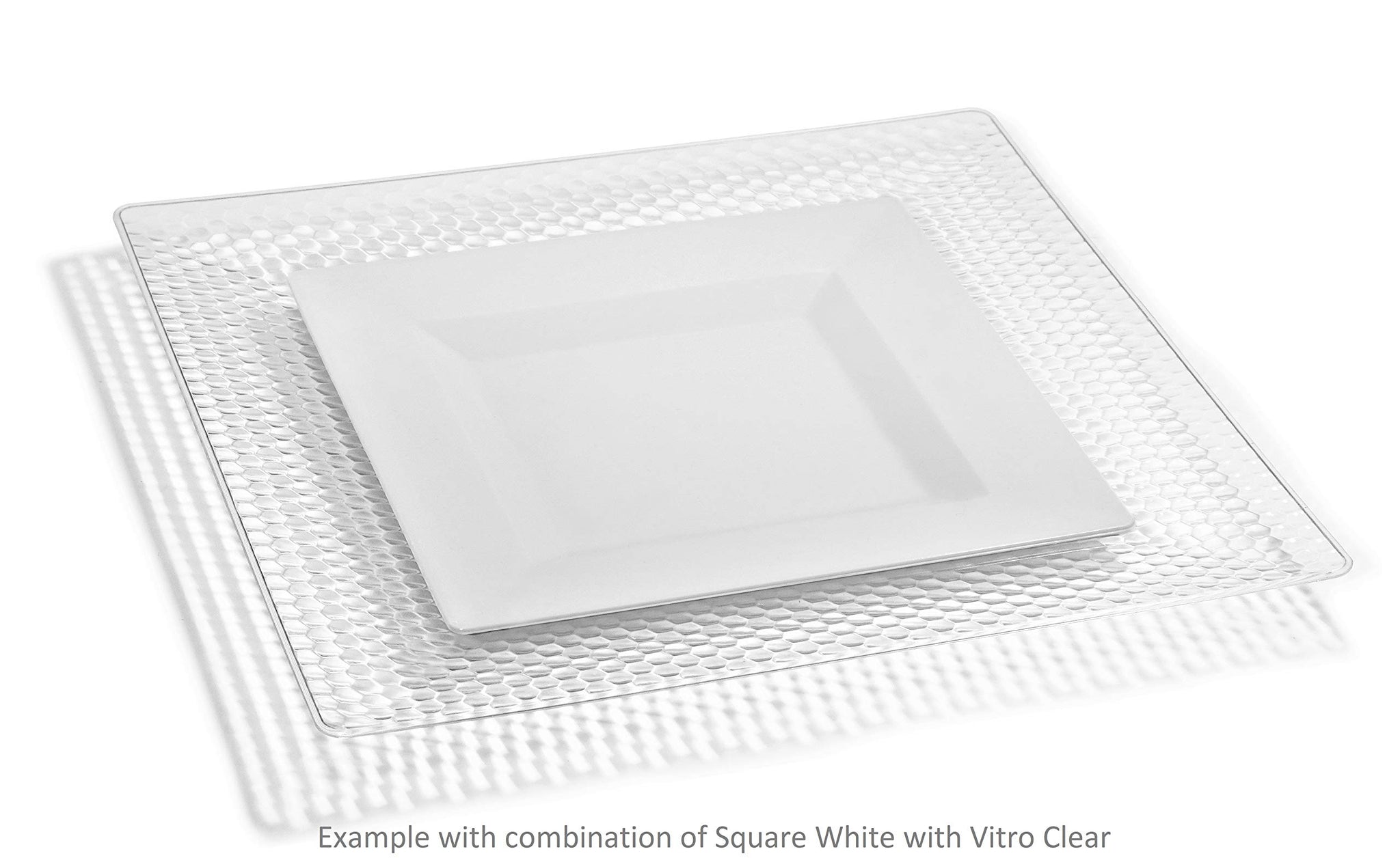 " OCCASIONS " 40 Pieces Plates Pack, Heavyweight Disposable Wedding Party Plastic Bowls (12 oz Soup Bowl, Square white)