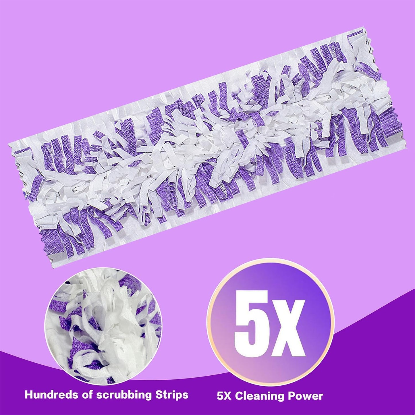 Disposable Mopping Pad Refills for PowerMop Multi-Surface Mop and PowerMop Wood Mop, Spray Clean Pads Replacement (Purple -20)