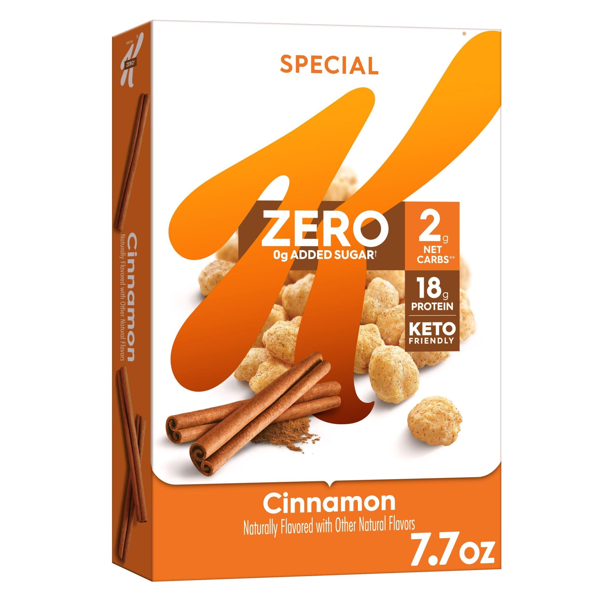 Kellogg's Special K Zero Breakfast Cereal, Keto Friendly, Protein Cereal, Cinnamon, 7.7oz Box (1 Box)