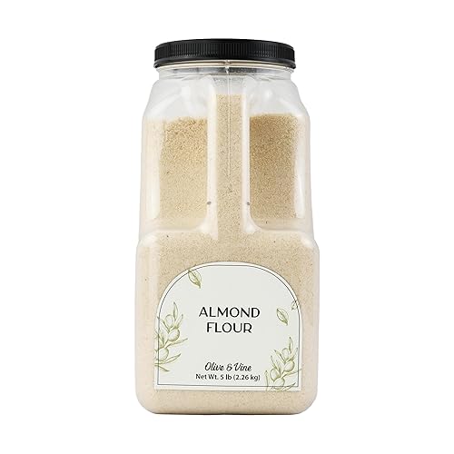 Olive & Vine Almond Flour, Nutty Flavor, For Baking & Cooking, Rich Tradition, Authentic Taste, For Global Recipes (5 Pound)