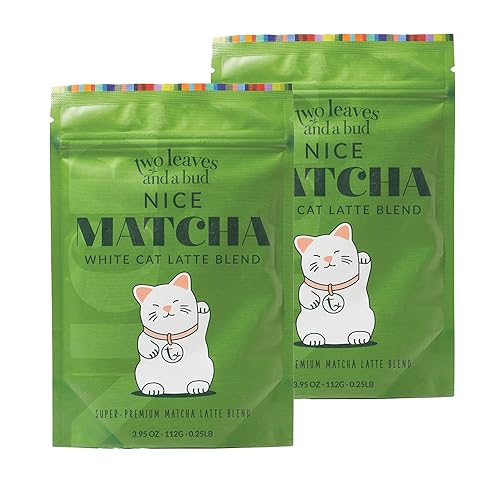 Two Leaves and a Bud Nice Matcha Latte Blend, Japanese Matcha Green Tea Powder, 2 Resealable Bags, 224g