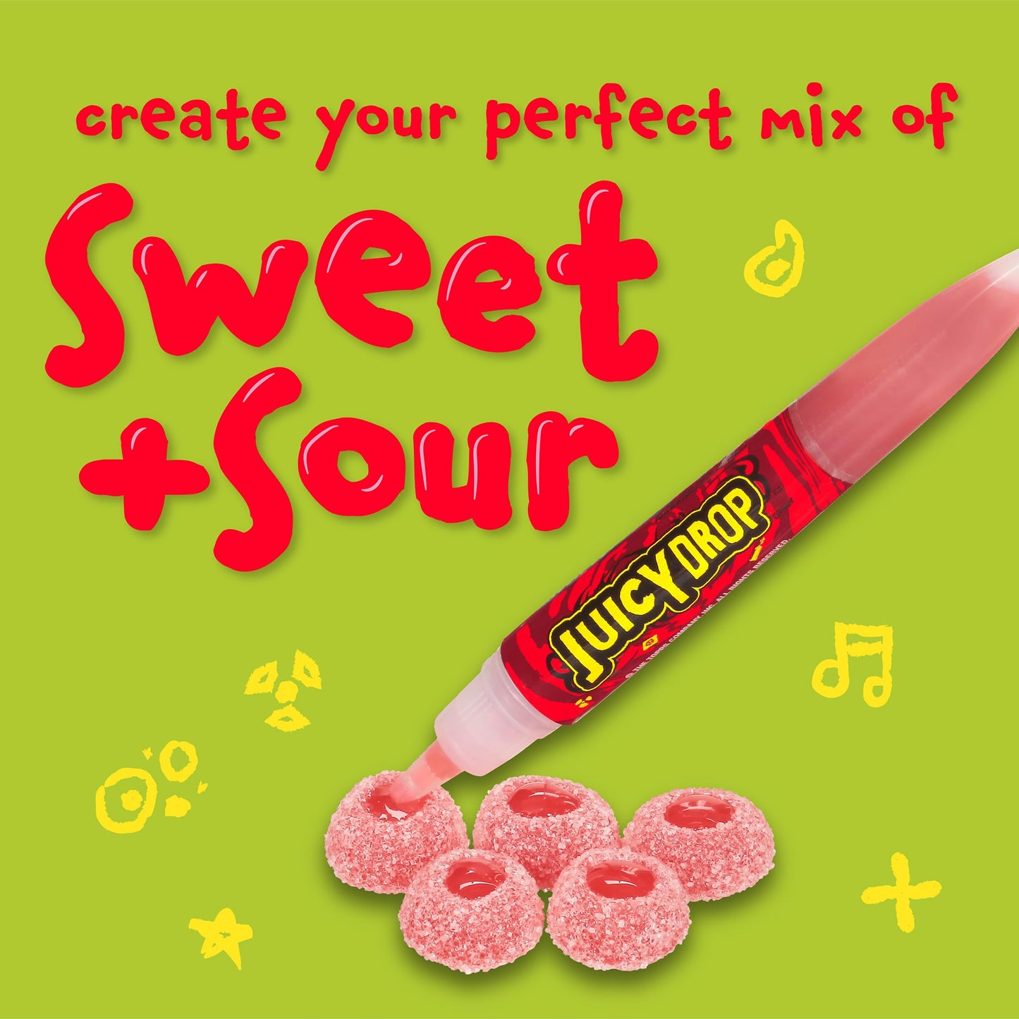 Juicy Drop Sour Candy Gummies, 16 Ct Sweet Chewy Candy w/Sour Gel in Assorted Fruity Flavors, Full Size, Fun Variety Pack For Birthday Party Favors